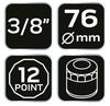 Oil filter cap 76 mm, 12-point