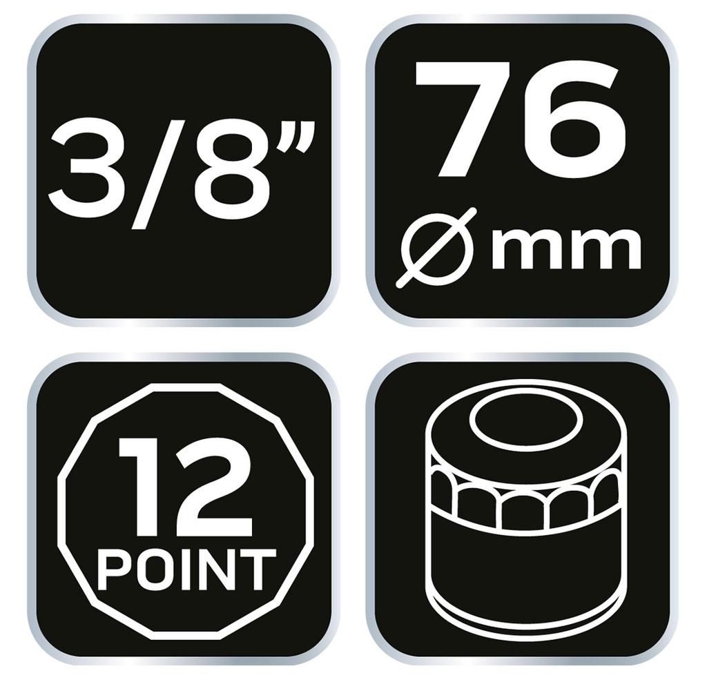 Oil filter cap 76 mm, 12-point