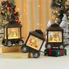 Lighted LED Musical Christmas Music Box Christmas Toy Music Box Snow Globe Cart Table Ornament for Home Decoration