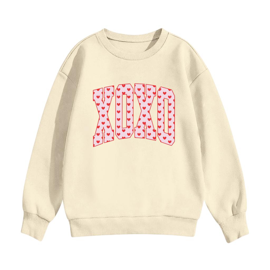 Dětská ležérní mikina s kulatým výstřihem a potiskem, s dlouhým rukávem a kapucí