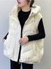 Women's Winter Knitted Duck Down Hooded Vest Sleeveless Warm Coat