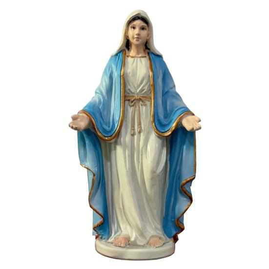 

Blessed Mother Virgin Mary Statue with Open Arm Religious Catholic Sculpture Hand Painted Saint Mary Figurine for Indoor Home Decor 1pc