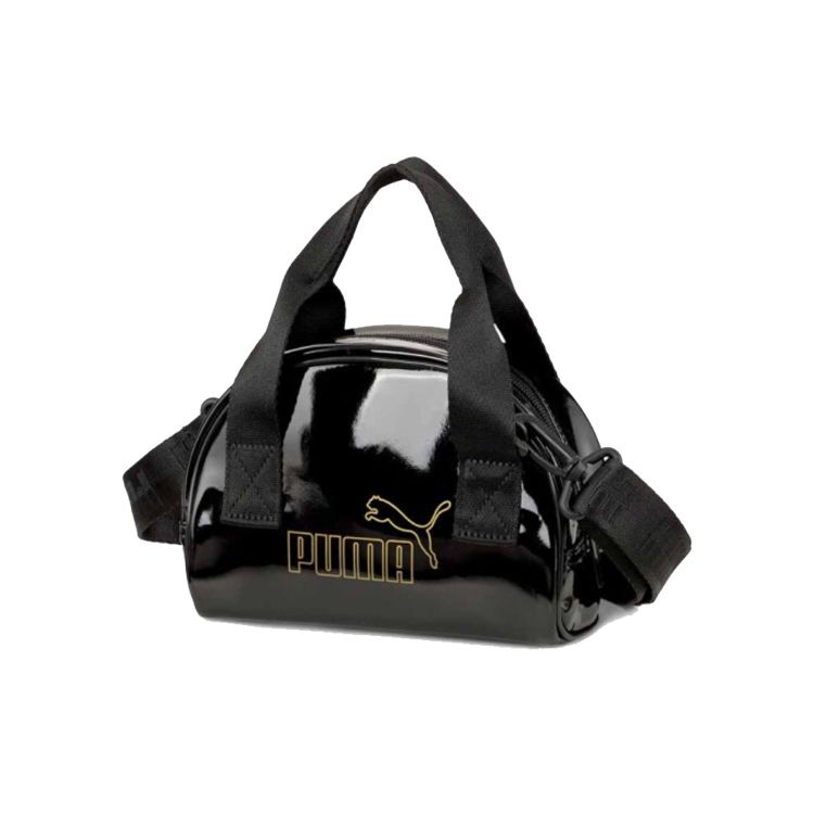 

Puma Solid Color Gold Foil Logo Detachable Shoulder Strap Faux Leather Shoulder Tote Crossbody Bag Unisex bags Black 078216-01 Black