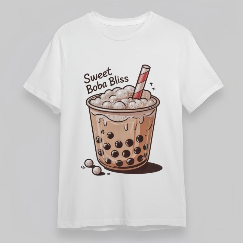 

Women s Soft All-Season Classic T-Shirt Sweet Boba Bliss Printed Plus Size Tee 2XL
