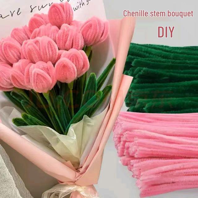 Youyou Tiger Twist Stick Handmade Super Soft Chenille Stems Educational Craft Materials for Macarons