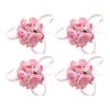 4Pcs Wedding Wrist Flower Brooch Silk Artificial Flower Decor for Bride Bridal Party Dance Wedding Photos Outdoor Ceremony Noble
