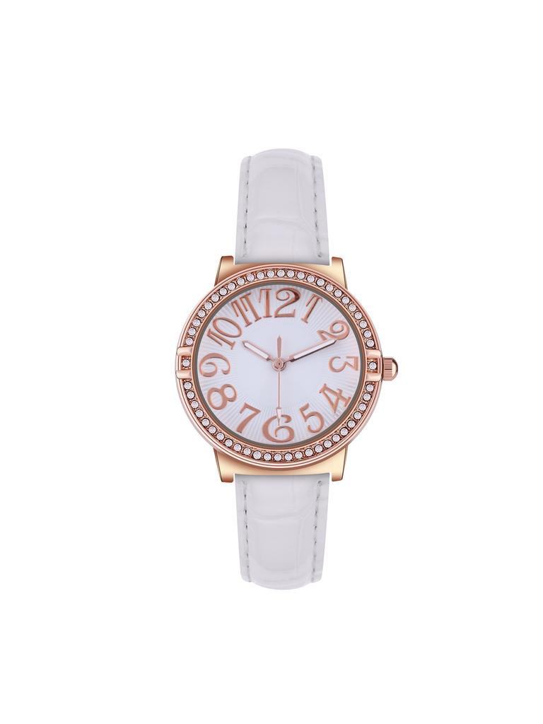 Fashion Casual Leather Light Luxury Diamond Non-Waterproof Quartz Women'S Watch
