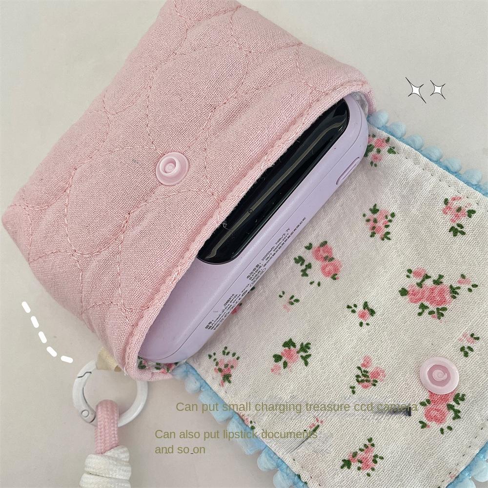 New Cartoon Floral Coin Purse Portable Multifunctional Key Coin Purse Card Bags Cosmetic Lipstick Earphone