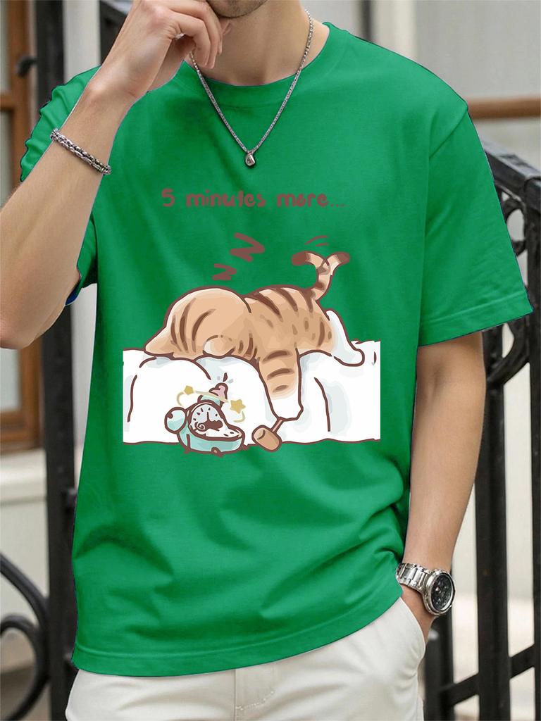The Cat That Always Wants To Sleep Prints TShirt Women Cotton Summer Tops Soft Loose ONeck Short Sleeve Tees Casual Clothes