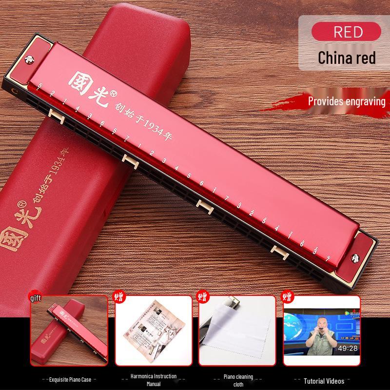 Beginner 24-Hole Double Reed C Key Harmonica for Adults and Children - Ideal Self-Study Gift