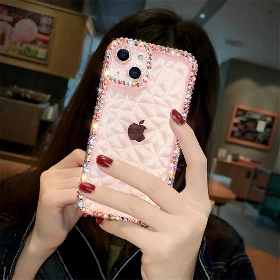 Luxury Glitter Bling Diamond Transparent Soft Phone Case For iPhone 14 13 12 Pro Max 11 XS XR 7 8 Plus SE 3 Clear Silicone Cover
