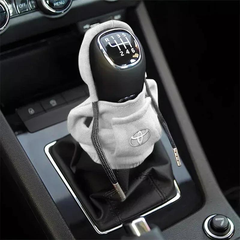 1Pcs Car Gear Shift Knob Cover Manual Handle Gear Sweatshirt Change Lever Cover For Toyota Prius Camry Crown Auris Rav4s TRD