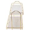 Bathroom Storage Rack Gold White 2 Tier Makeup Shelf Humanized Structure Anti Slip Counter