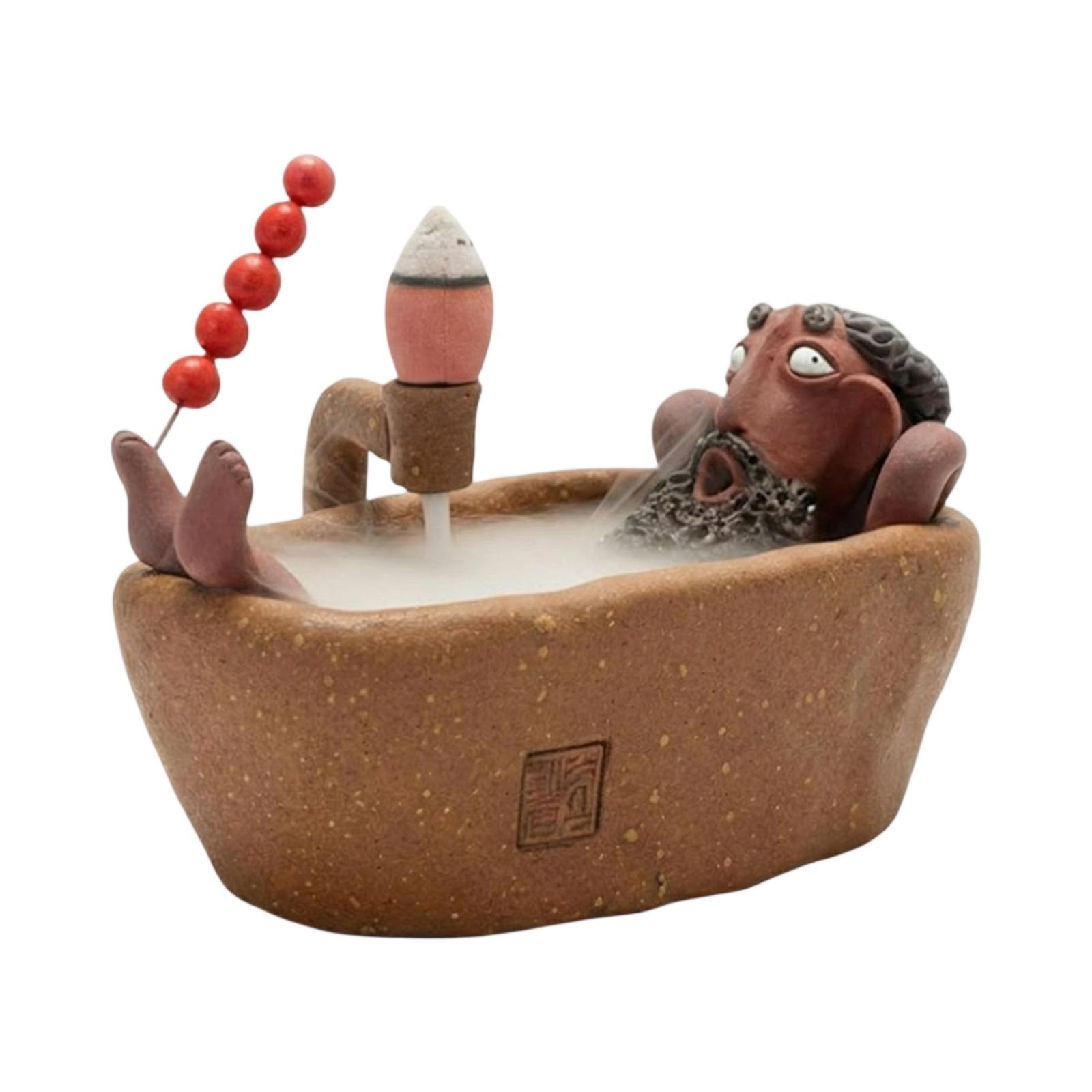 

Handmade Bath Guy Ceramic Incense Holder, Hand-Pinched Ceramic Bath Guy Incense Holder, Hand-Pinched Funny Bathtub Figurine, Weird Art Aroma Burner