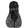 Trifong Durag Black Paisley Shiny Fabric Du-rag Pirate Bandana Hip Hop Dance Waves Cap Dewrag Hiphop Costume Dance Costume Rapper Breakdance Dancer