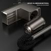 Aluminum Toilet Brush Holder No Drill Hole Free Wall Mounted Toilet Brush Space Saving Wall Mounted Cleaning Set Household