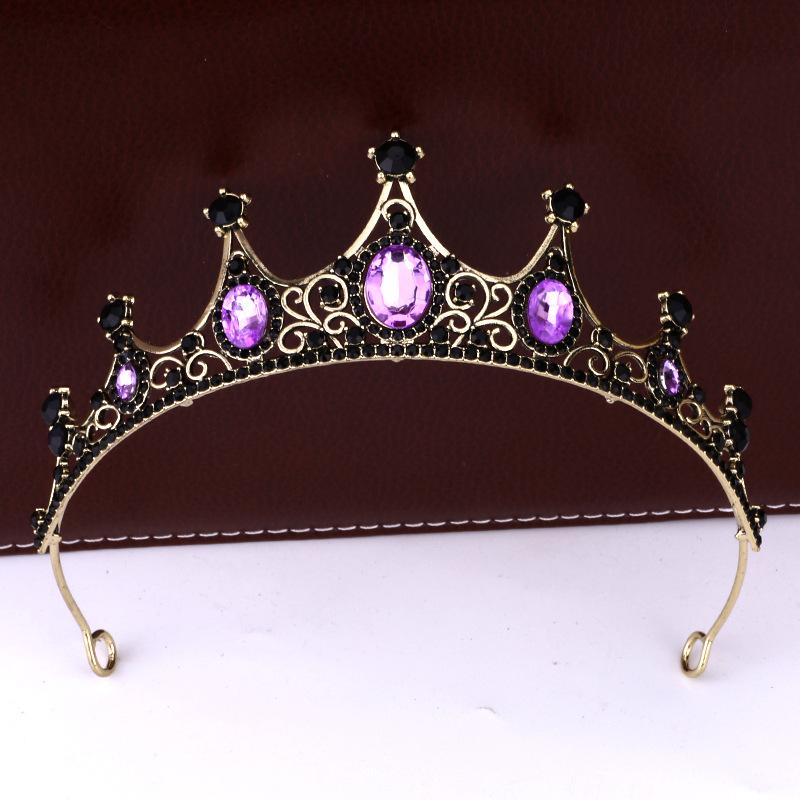 Retro Crown Baroque Bride Crown Tiara Princess Stage Performance Headband Birthday Girl Tiara Hair Accessories