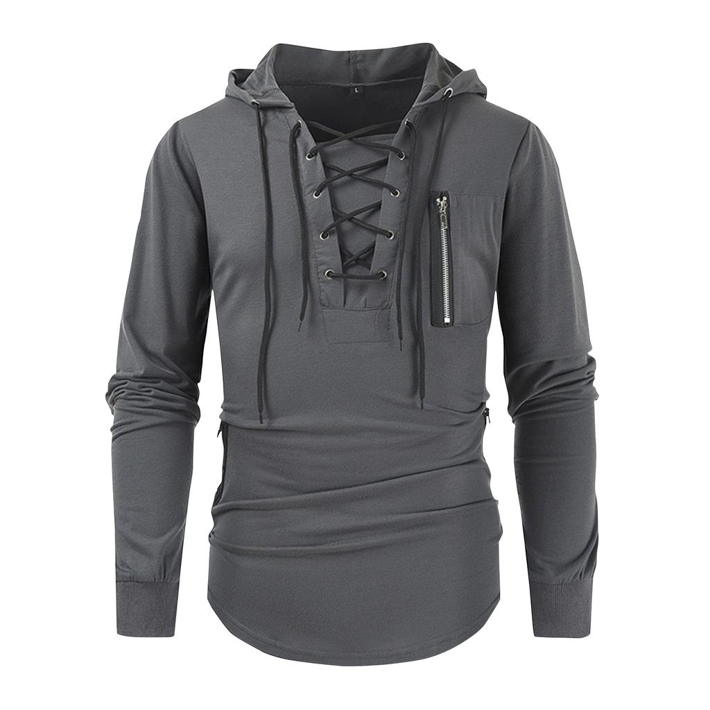 Pánská jarní a podzimní jednobarevná mikina s kapucí na zip, sportovní streetwear
