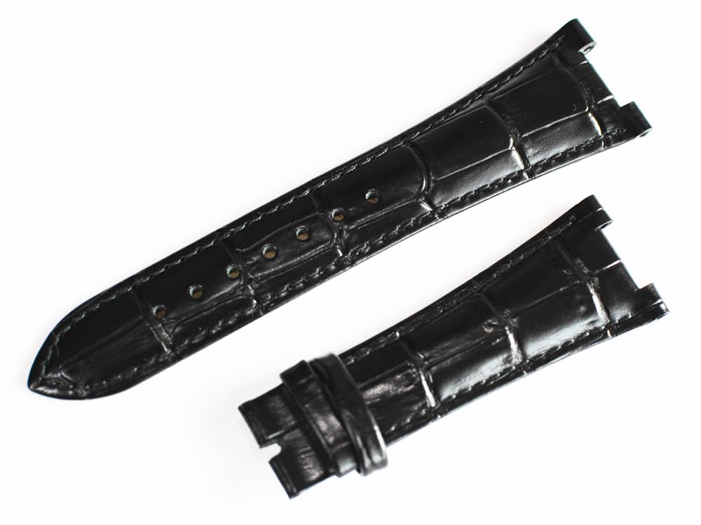 

[Import King Original] Watch Parts - Compatible with Patek Philippe Nautilus - Aftermarket Strap - Embossed Crocodile Leather - Black - 2518mm -
