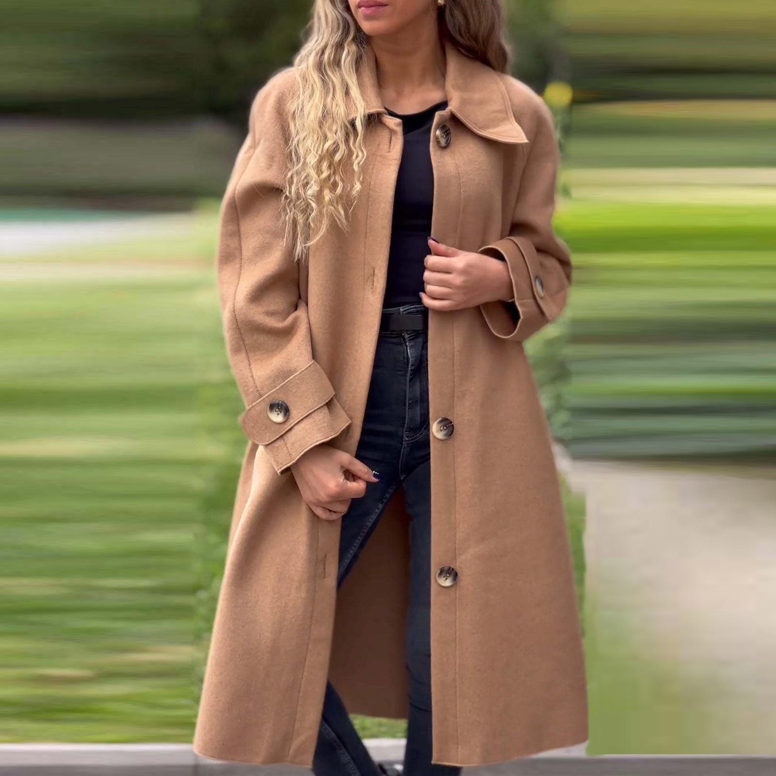 

Длинный рукав женский однотонный топ с капюшоном легкая куртка пальто зима и осень M хаки