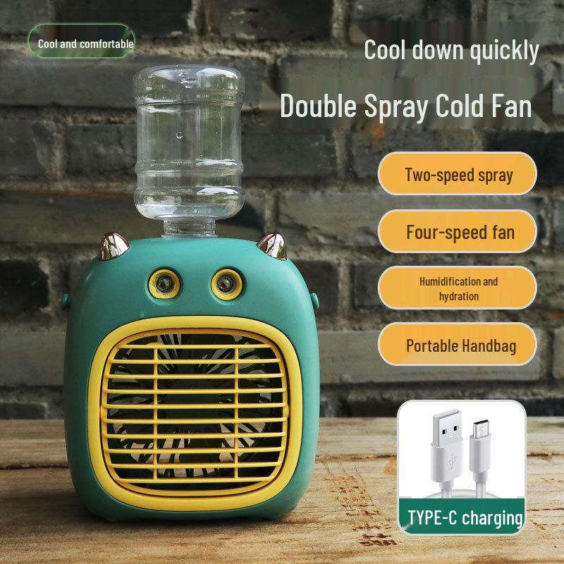 Mini Portable Desktop Cooling and Humidifying Fan 21.5 x 13.5 x 8.7 cm