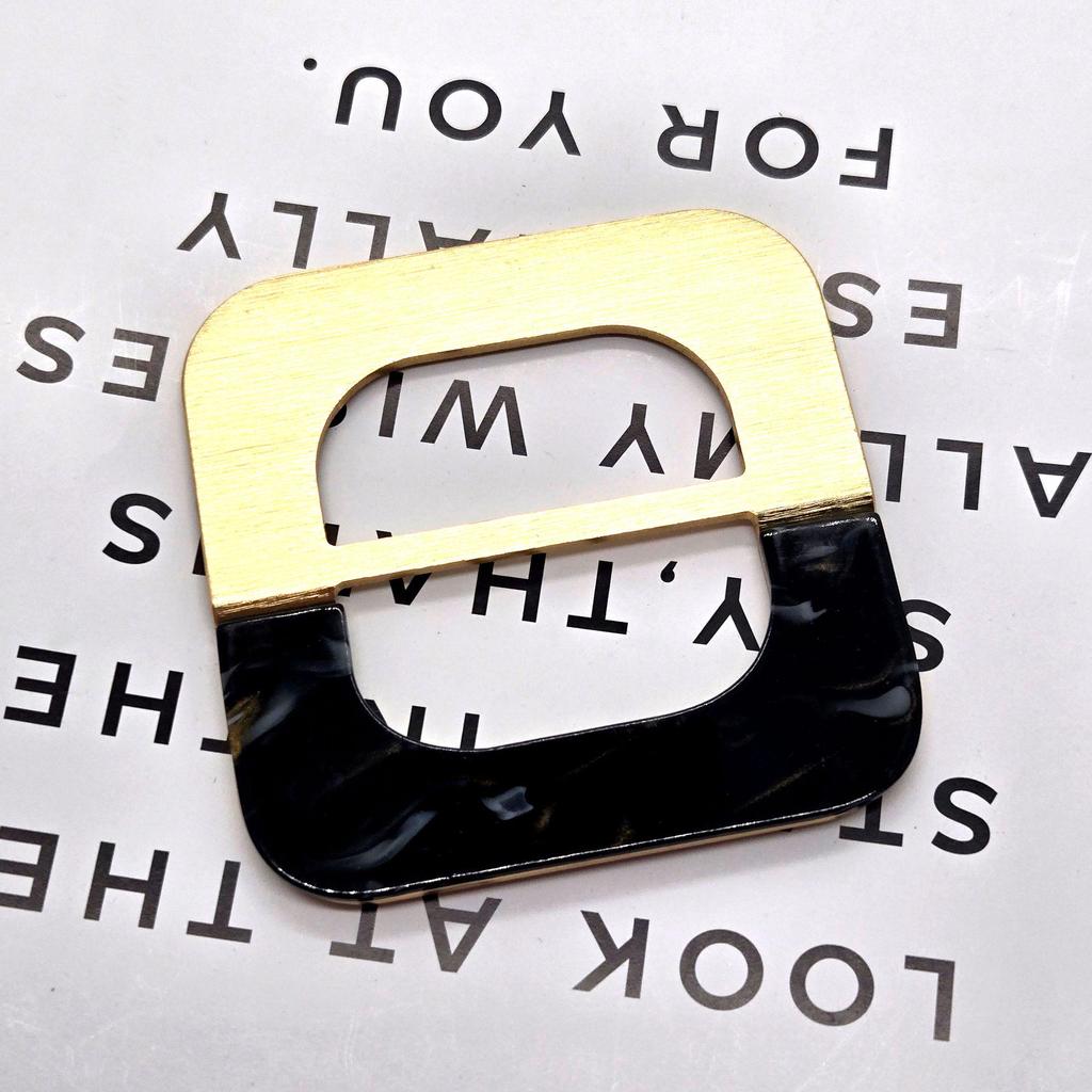 Acrylic Aluminum Alloy D-Ring Decorative Square Waist Belt Buckle