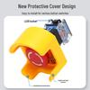 Waterproof Transparent Flip-up Protective Cover for Emergency Stop Button with Yellow Base