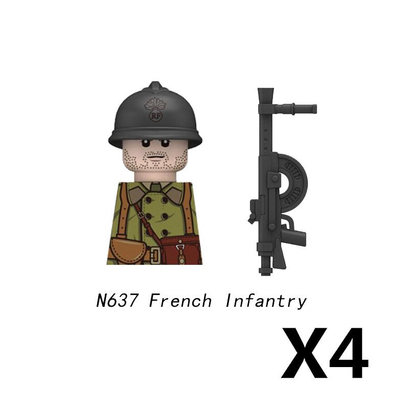 Military Soldier Figure Building Blocks British US French Army Weapons 101 Airborne Division Officer Infantry M1 Toys Gifts D126