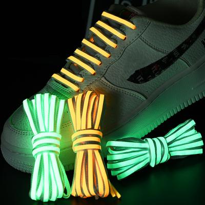 1 Paar leuchtende Schnürsenkel im Halbkreis für Turnschuhe, Schnürsenkel für junge Männer und Frauen, Nachtlauf, Konzert, fluoreszierende Schnürsenkel
