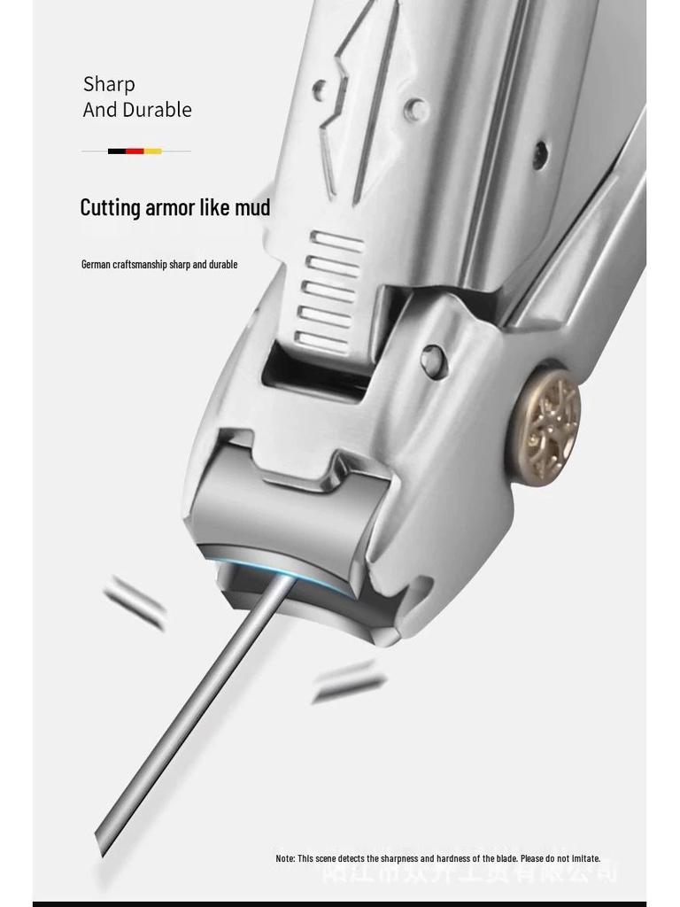 Stainless Steel Clippers with Anti-Splash Design & Multi-Purpose Phone Holder