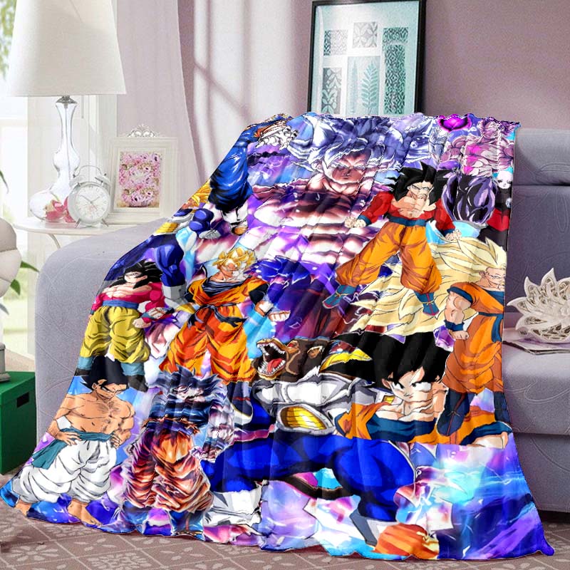 Dragon Ball Print Blanket Warm  Comfortable Flannel Blanket Suitable for Bedrooms, Sofas, Beds, Chairs, Picnics, Travel