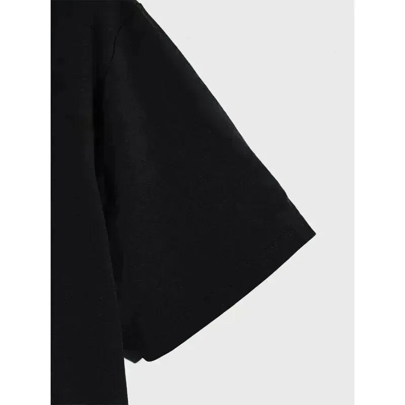 2025 American Fashion Trend Brand Pure Cotton T-shirt Y2K Street Hip-hop Harajuku Loose Pattern Oversized Round Neck Shirt