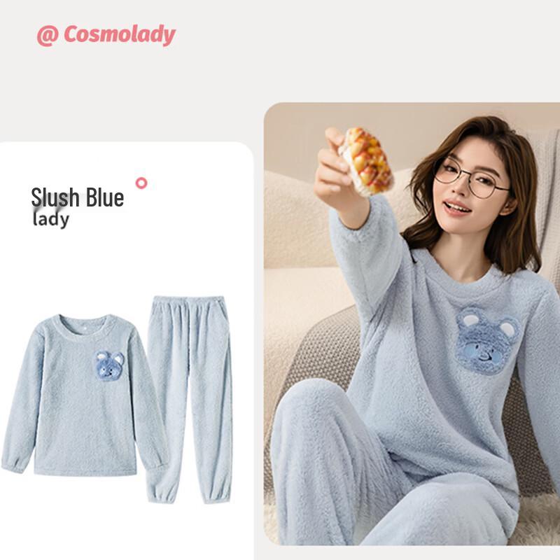 

Dushi Liren Women s Warm Coral Fleece Pajama Set
