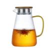 Shangqi 1.8L Hammered Glass Pitcher with Bamboo Steel Lid