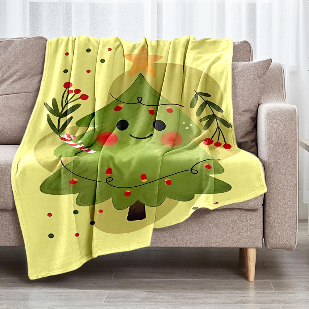 Christmas tree Theme Printed Blanket - Perfect for Couch, Bed, Travel & Outdoor Use | Machine Washable, Cozy & Durable.