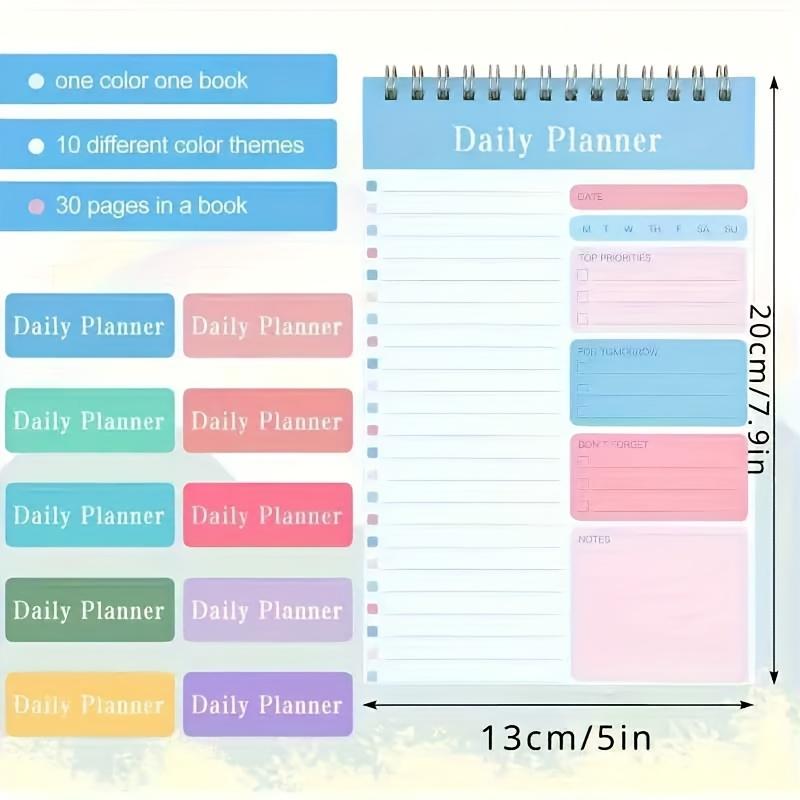 30-Page Daily To-Do Planner, Versatile Scheduler for Fitness, School & Office, Must-Have Daily Organization Supplies