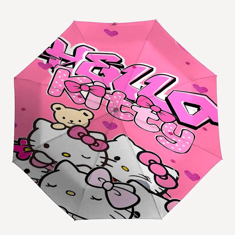

1pc Hello KittyOpen/Close Umbrella-Windproof, Compact Travel Umbrella, Sturdy 8-Rib Shaft, Outdoor Accessory, 1062