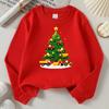Kids Fashionable Crewneck Sweatshirt, Christmas Tree Tractor Toys Print,Daily Casual Top for Spring & Autumn