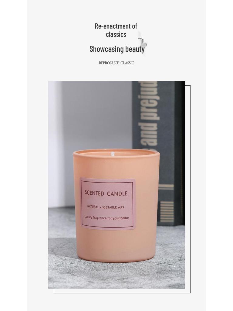 Romantic Pink Glass Scented Candle with Plant Wax - Boxed Souvenir, In Stock