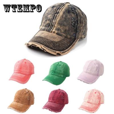 Fashionable Ripped Distressed Baseball Cap - Timeless Vintage Style with Sunshade Protection - Ultra-Lightweight Dad Hat for Ponytail Wearers