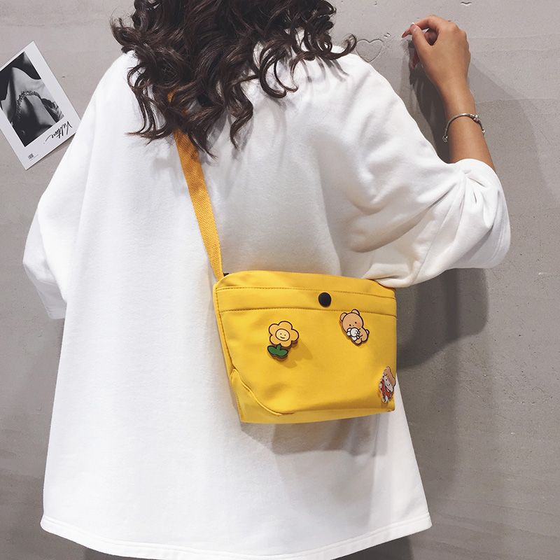 

Women s Bag Japanese Style Students Casual Shoulder Canvas Bag Yellow