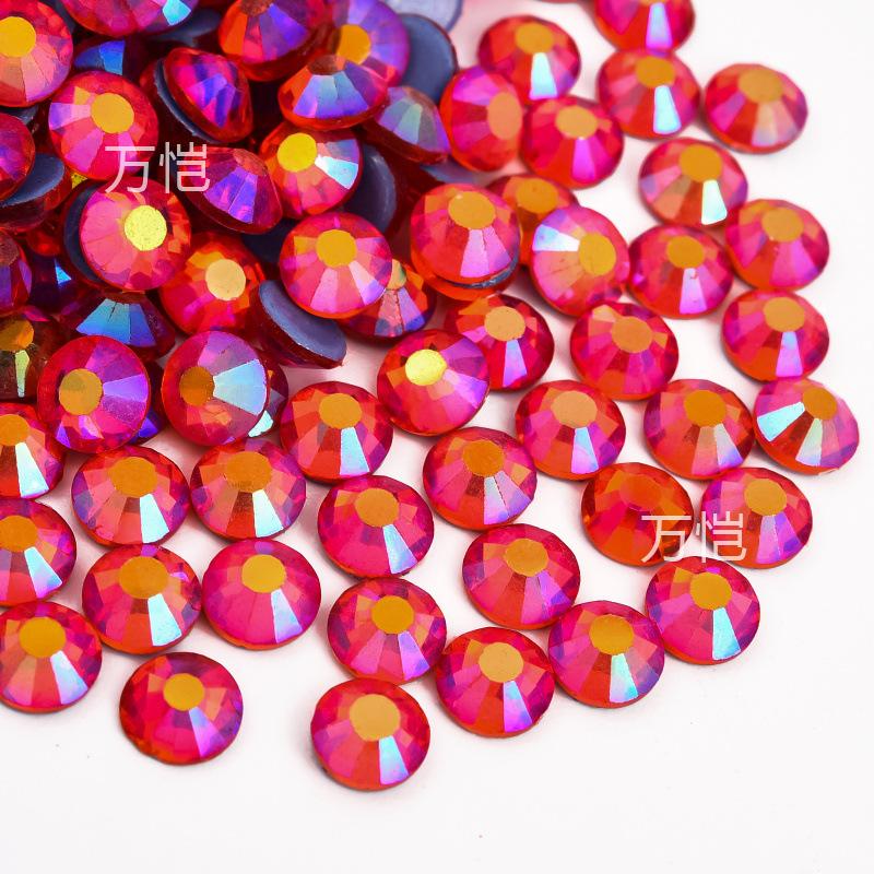 Imitation Austrian Diamond, Even Surface Hot Melt Adhesive Hot Diamond Ab Color Crystal Glass Diy Clothing Rhinestone Decoration