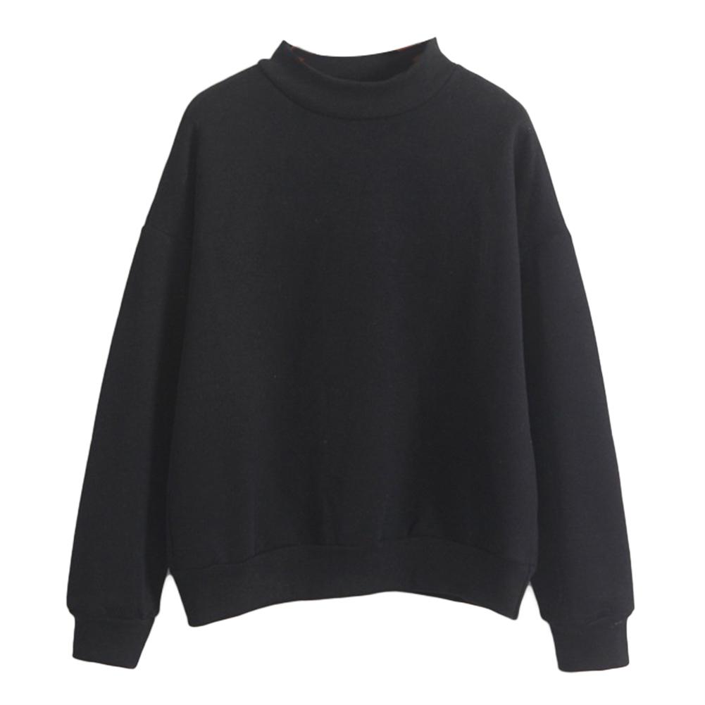 TOP-FASHION-WOMEN Autumn Winter Casual Crew Neck Long Sleeve Sweatshirt Pullover
