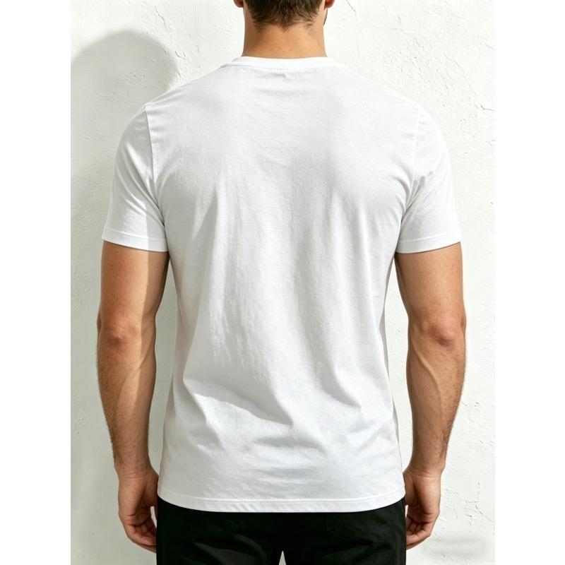 Flame Skull Men's Casual Digital Print T-Shirt - Round Neck, Short Sleeve, Street Hip-Hop Style, Summer European and American Fashion Trend