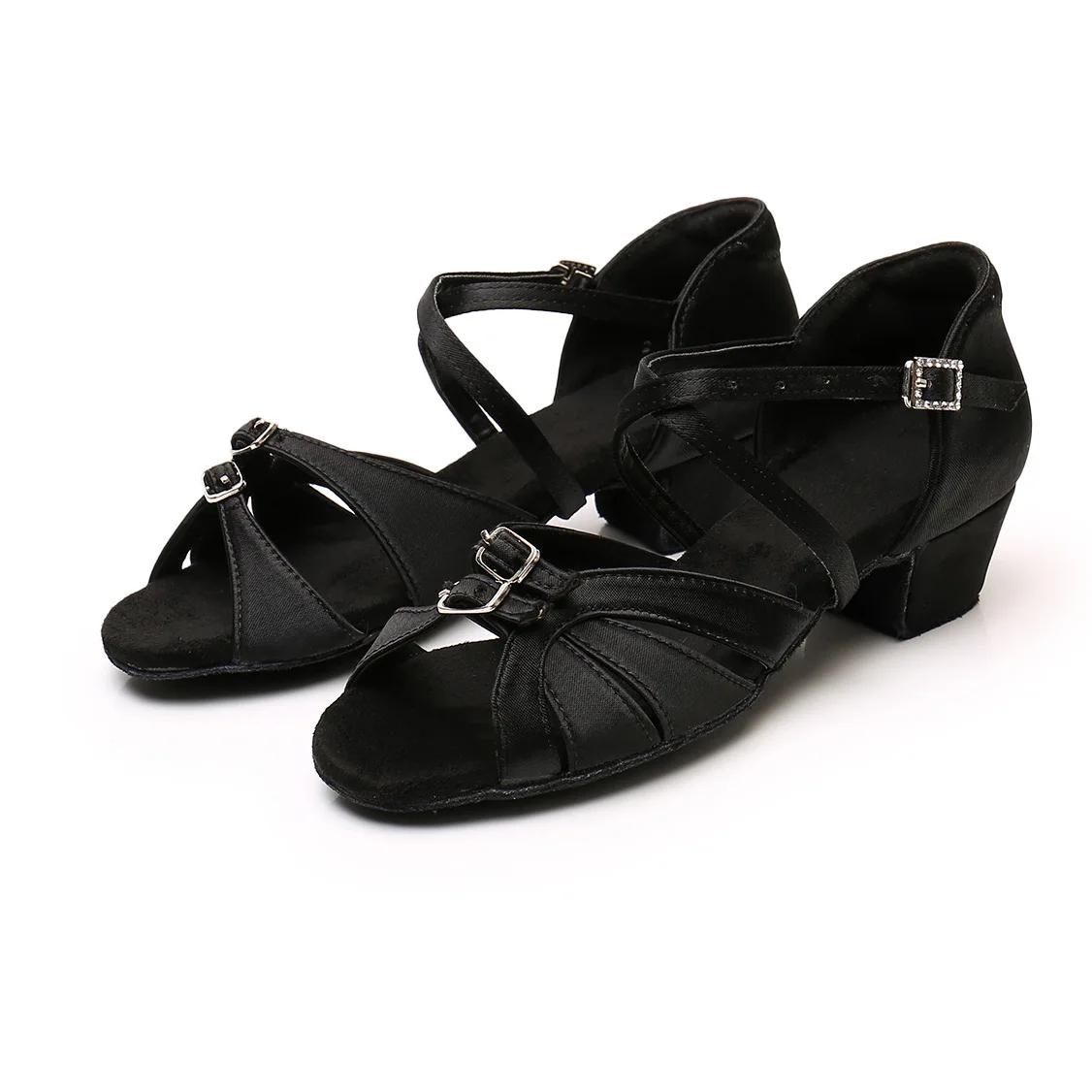 

Ballroom Women Latin Dance Shoes Modern Pole Ballet Shoes Salsa Tango High Heel Adjustable Latin Shoes for Girls Ladies 24