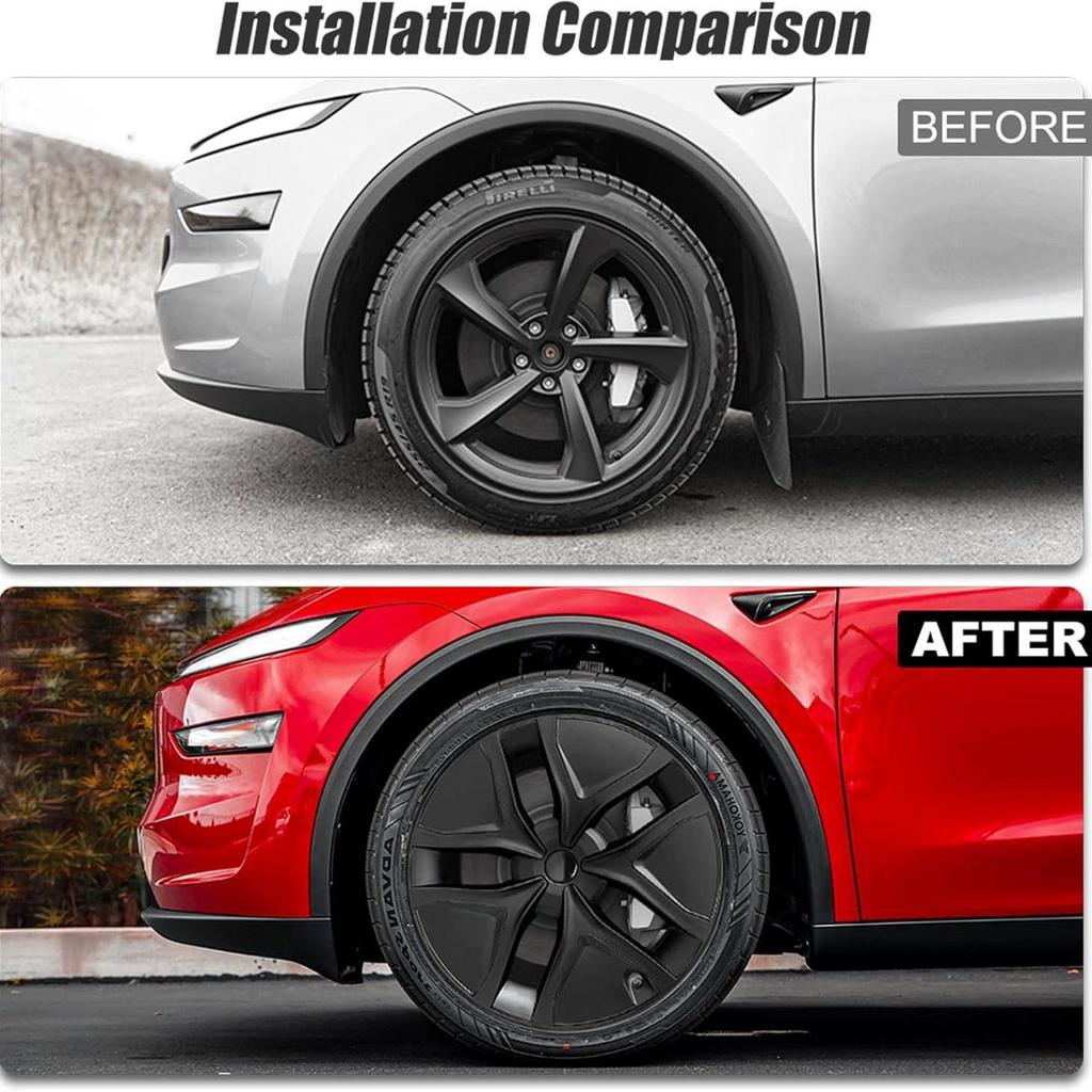 Calotas 19" Preto Fosco para Tesla Model Y 2025-2026 (Conjunto de 4)