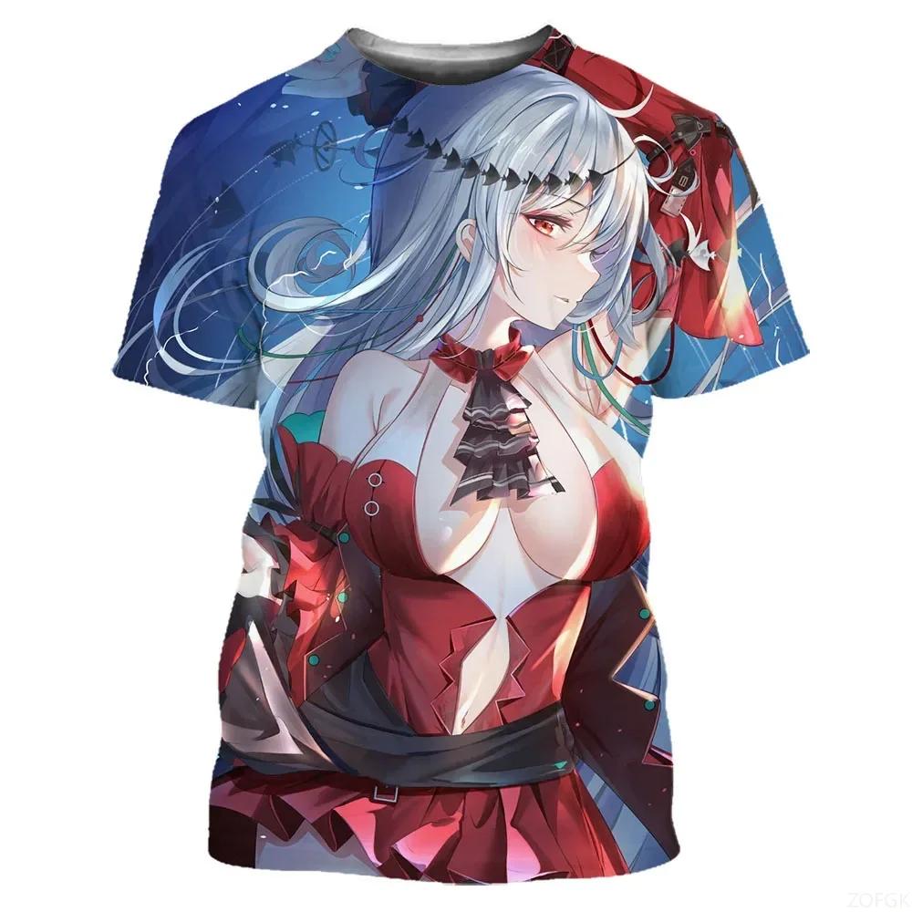 Men and Women Anime Games Girls 3D Printed Street Fashion T-shirt Short Sleeved Casual T-shirt Top Man Clothing