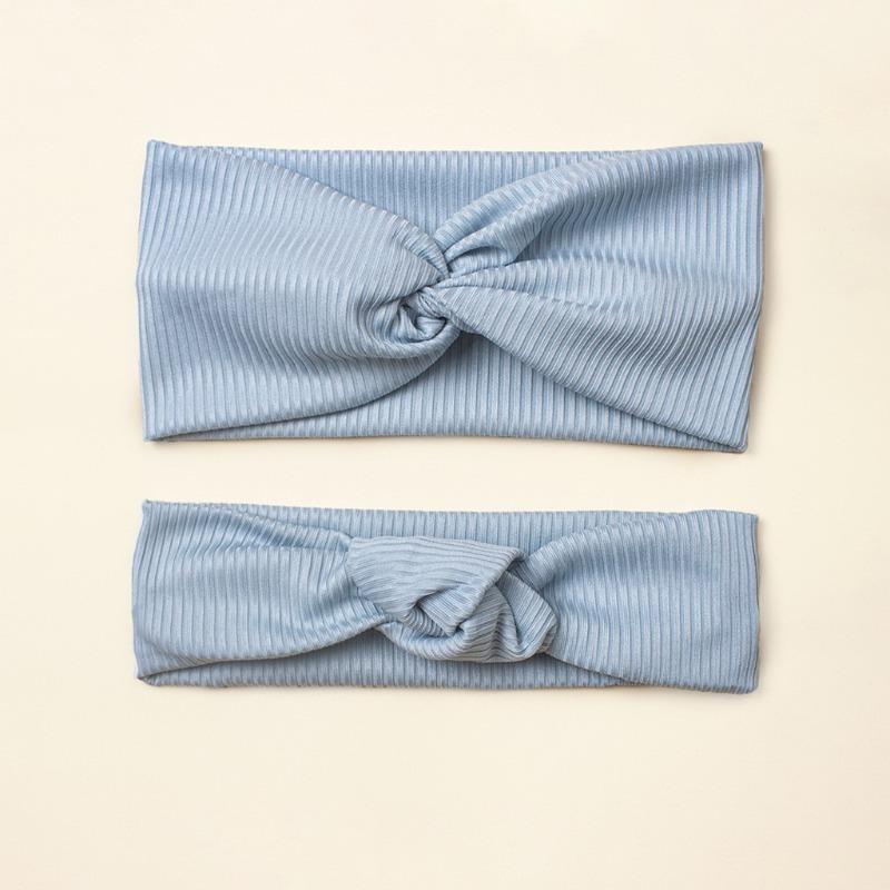 

New baby threaded headband 2-piece set, cute headscarf set, knotted and crossed children s headband. синий