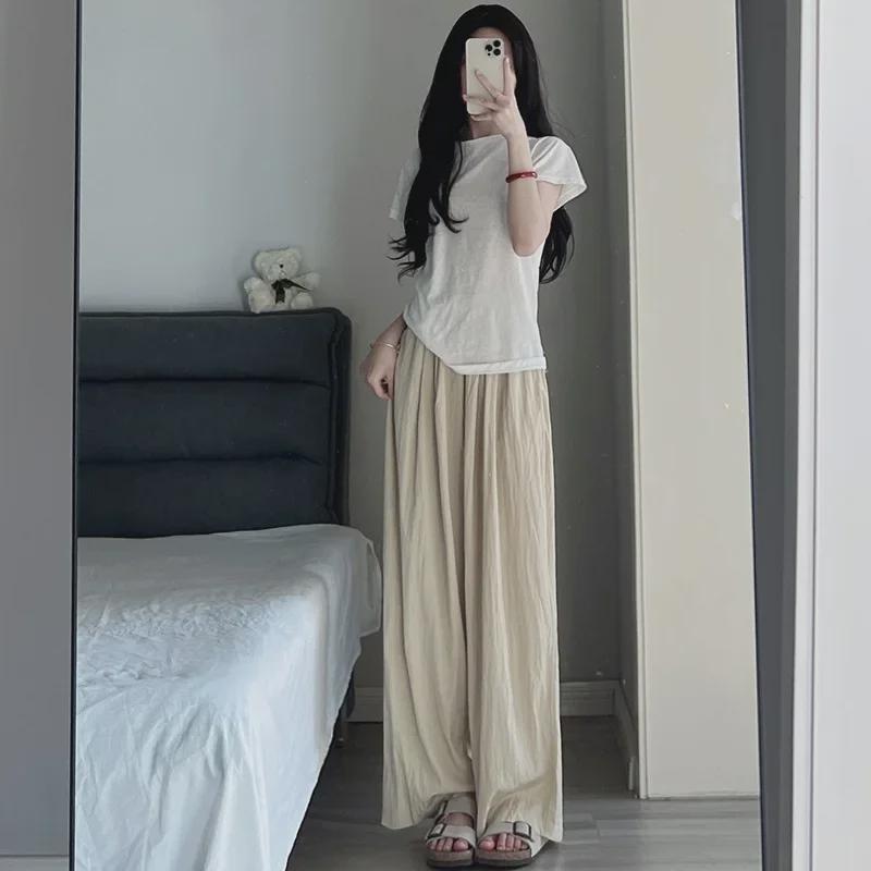 Southeast Asian Cotton & Linen Wide-Leg Lazy Summer Pants