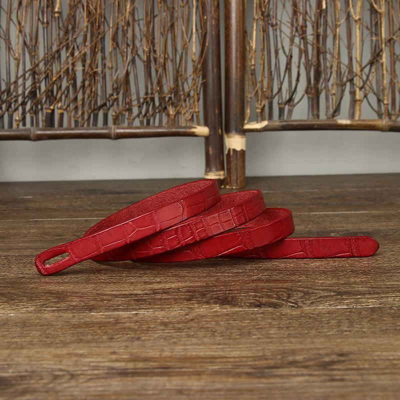 

Чистая коровья кожа тонкий ремень для женщин с платьем универсальный модный стиль юбка тисненый кожаный ремень 120cm